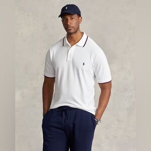 Polo by Ralph Lauren Men's White W/ Stripe Sleeve Shirt Classic Slim Fit Size XL